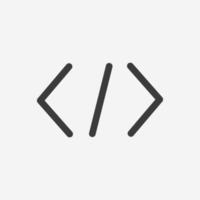 Code, Webprogrammierung, Kodierung, Array-Icon-Vektor isoliertes Symbolzeichen vektor