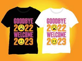 Frohes neues Jahr 2023 T-Shirt-Design vektor
