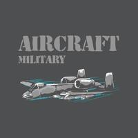 Flugzeug-Militär-T-Shirt-Design vektor