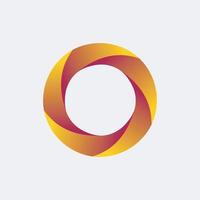 abstrakt cirkel lutning logotyp design mall, vektor, orange och gul Färg. vektor