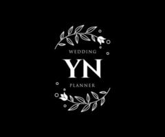 yn initialer brev bröllop monogram logotyper samling, hand dragen modern minimalistisk och blommig mallar för inbjudan kort, spara de datum, elegant identitet för restaurang, boutique, Kafé i vektor