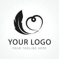 lutning gåspenna penna logotyp mall design vektor