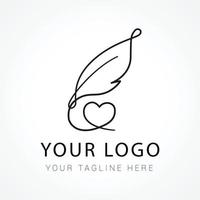 Logo-Vorlagendesign für den Federkiel mit Farbverlauf vektor