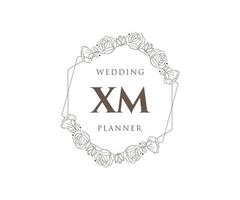 xm initialer brev bröllop monogram logotyper samling, hand dragen modern minimalistisk och blommig mallar för inbjudan kort, spara de datum, elegant identitet för restaurang, boutique, Kafé i vektor