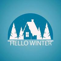 realistisches Winter-Logo-Template-Design vektor