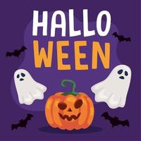 halloween text med spöken vektor