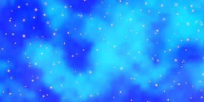 hellblaue Vektorschablone mit Neonsternen. vektor