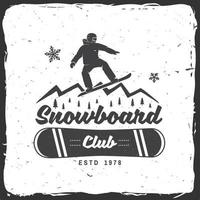 snowboard klubb. vektor illustration. begrepp för skjorta eller logotyp, skriva ut, stämpel eller tee.