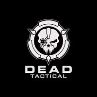 död- taktisk skalle cirkel logotyp vektor