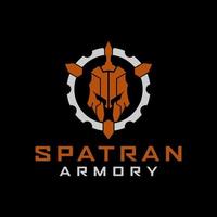 Spartan Helm taktisches Logo-Design vektor