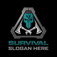 Entwurfsvorlage für das taktische Survifval-Schädel-Logo vektor