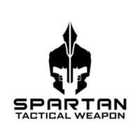 spartansk vapen pistol taktisk logotyp design vektor