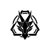 drachenkopf militärische taktische logo-designillustration vektor