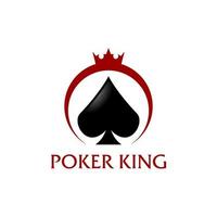 Poker-König-Logo-Vektor-Design-Vorlage Glücksspiel vektor