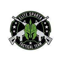 spartansk elit taktisk team logotyp bricka vektor