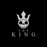 logotyp illustration av skalle kung vektor svart och vit.