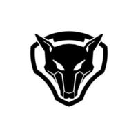 Wolf-Schild-Logo-Design vektor