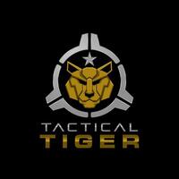 tiger huvud tatisk militär logotyp design mall vektor