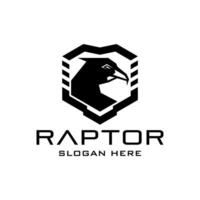 Örn raptor skydda logotyp design vektor