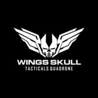 Wings Skull Militar Tactical Squadron Logo Designvorlage vektor