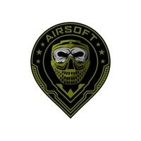 Airsoft-Team-Logo-Schädelhelm vektor