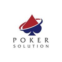 Poker-Lösung Logo-Vektor-Design-Vorlage Glücksspiel vektor