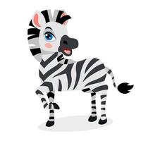 karikaturillustration eines zebraafrikas, tier, tiere, baby, karikatur, charakter, illustration, dschungel, säugetier, streifen, vektor, wild, tierwelt, zebra, zoo vektor