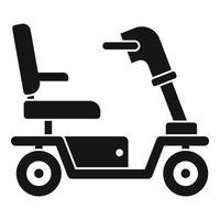 motoriserade rullstol ikon, enkel stil vektor