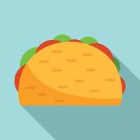 mexikansk taco ikon, platt stil vektor