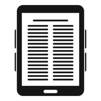 E-Book-Symbol aus Papier, einfacher Stil vektor