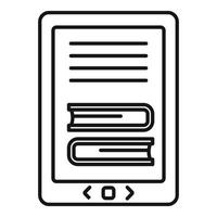 ebook ikon, översikt stil vektor