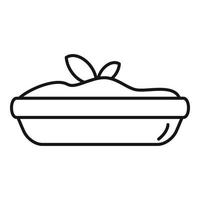 grekisk fetaost kök ikon, översikt stil vektor