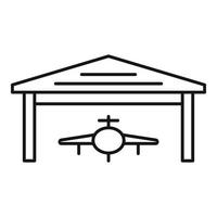 Flugzeug-Hangar-Symbol, Umrissstil vektor