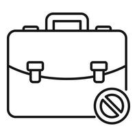 Symbol für arbeitslose Ledertasche, Umrissstil vektor