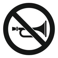 Nej trumpet musik ikon, enkel stil vektor