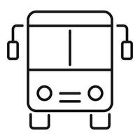 buss omlokalisering ikon, översikt stil vektor