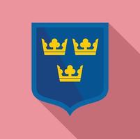 svenska skydda ikon, platt stil vektor