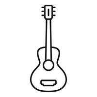 akustisk gitarr ikon, översikt stil vektor