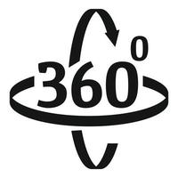 360 grader rotation ikon, enkel stil vektor