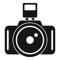 Foto kamera ikon, enkel stil vektor