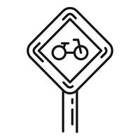 Fahrrad-Schild-Symbol, Umriss-Stil vektor