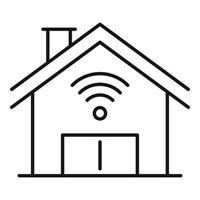 Wi-Fi-Smart-House-Symbol, Umrissstil vektor