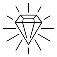 glänzendes Diamantsymbol, Umrissstil vektor