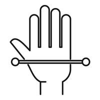 Scan-Symbol für Palm-Authentifizierung, Umrissstil vektor