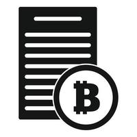 Bitcoin-Papier-Symbol, einfacher Stil vektor