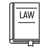 lagstiftning bok ikon, översikt stil vektor
