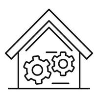 Aktualisieren Sie das Smart House-Symbol, den Umrissstil vektor