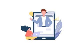 Webinar-Konzept. Onlinetraining. idee der online-bildungsillustration vektor