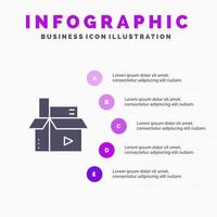 innehåll kreativ digital media publishing fast ikon infographics 5 steg presentation bakgrund vektor