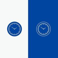 Zeit Uhr Minuten Timer Linie und Glyphe solides Symbol blaues Banner Linie und Glyphe solides Symbol blaues Banner vektor